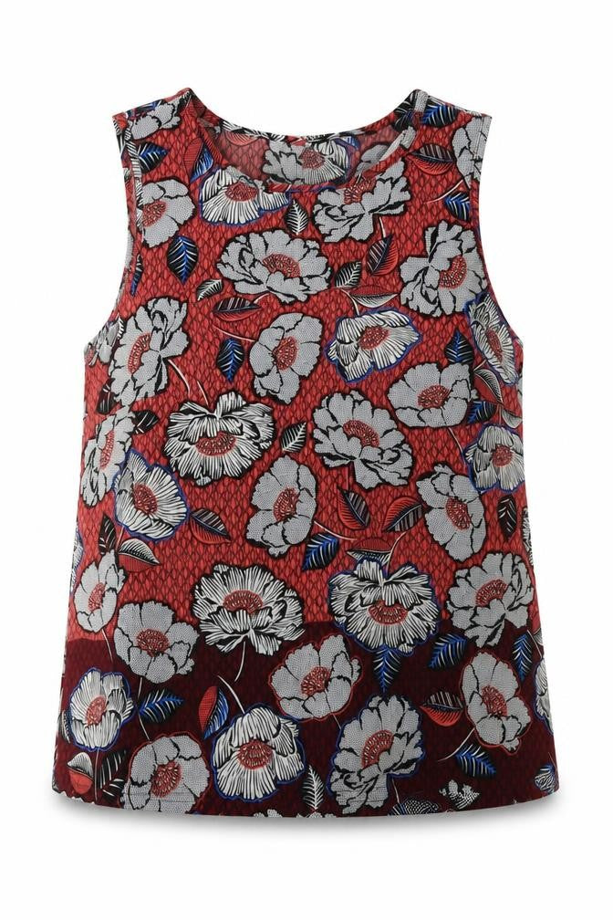 Front view of New Look women’s multicoloured floral basic tank, size UK 10