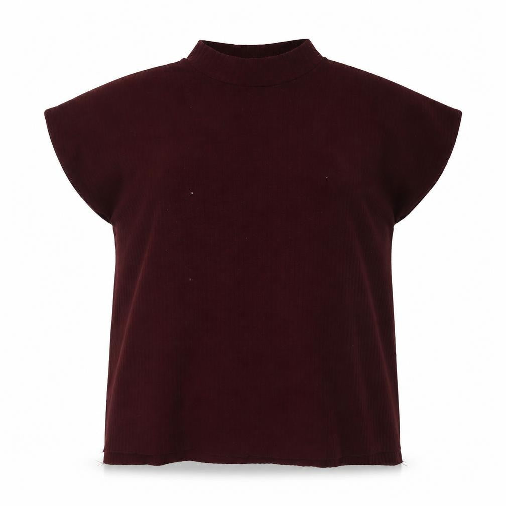 Front view of M&Co women’s purple basic blouse, size UK 12