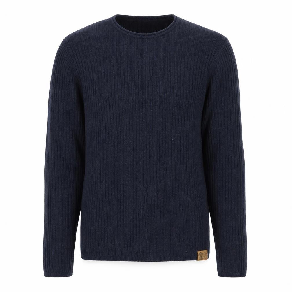 Front view of Label Lab men’s blue jumper, size S