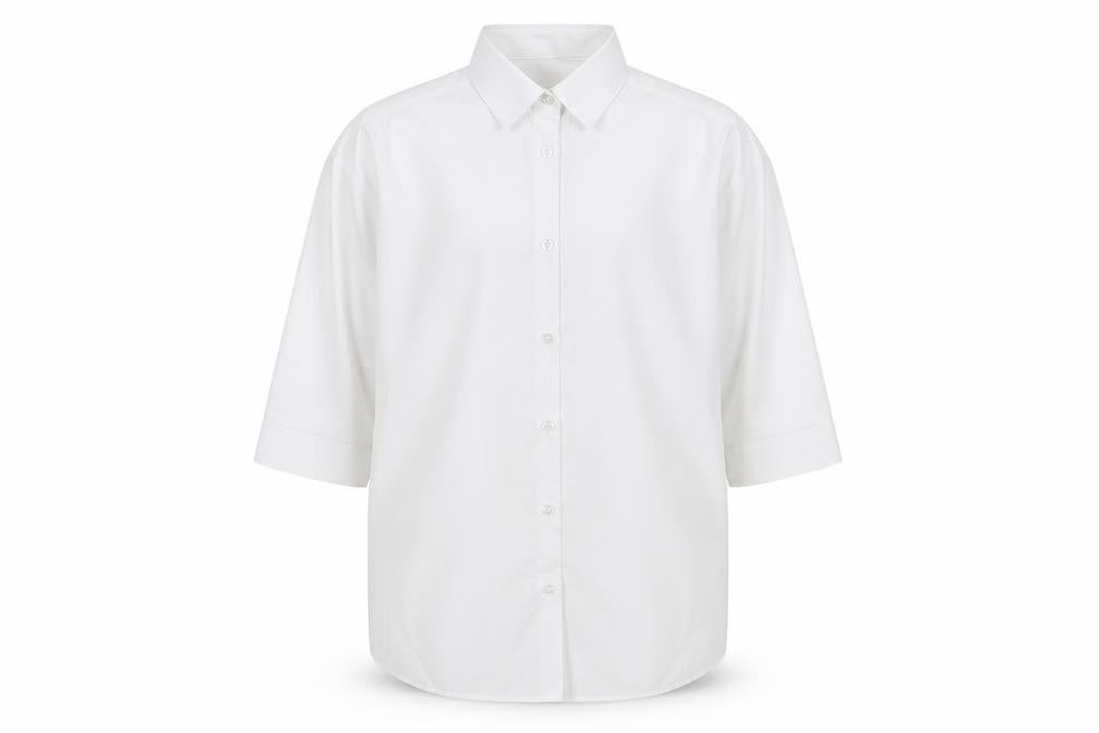Front view of George boys’ white basic button-up, size 13-14, years