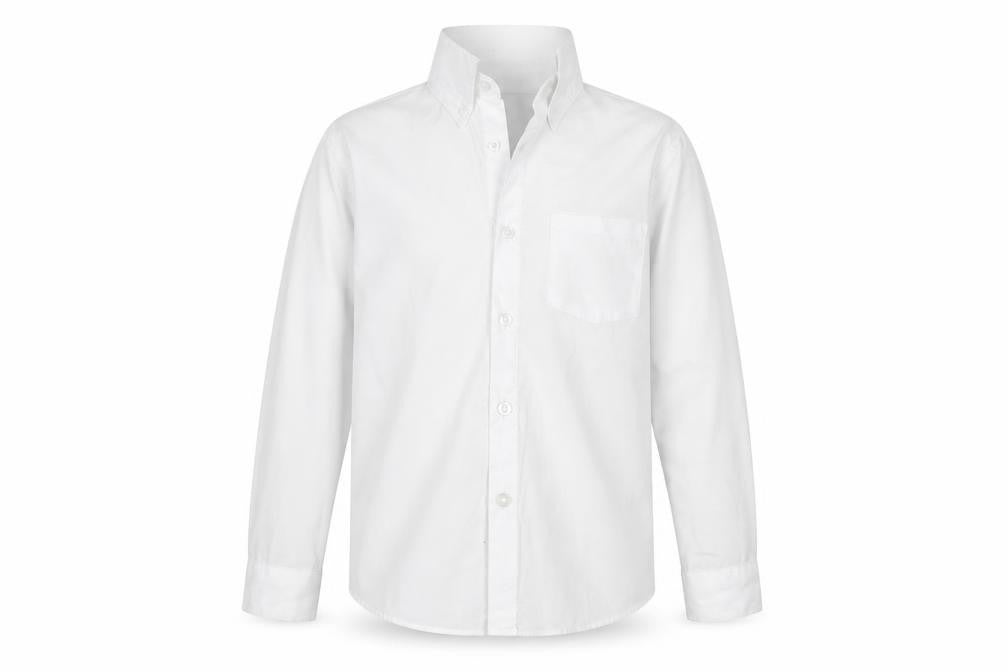 Front view of George boys’ white basic button-up, size 7-8, years