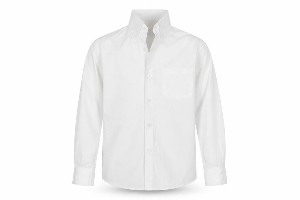 Front view of George boys’ white basic button-up, size 7-8, years