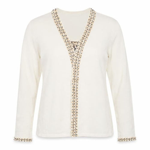 Viz-A-Viz Womens White   Cardigan Jumper Size 12