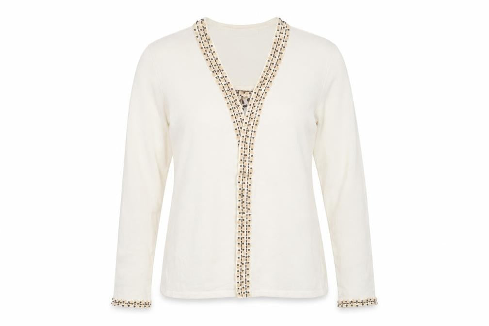 Viz-A-Viz Womens White   Cardigan Jumper Size 12