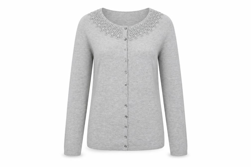 Country Club Womens Grey   Cardigan Jumper Size S