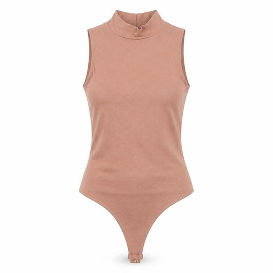 Front view of ASOS women’s brown bodysuit one-piece, size UK 10