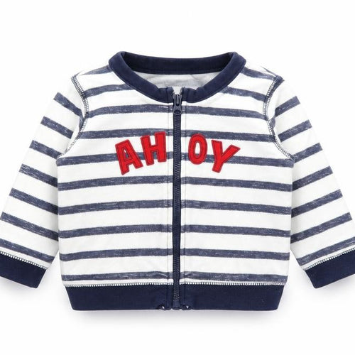 Matalan Baby White Striped  Full Zip Jumper Size 3-6 Months