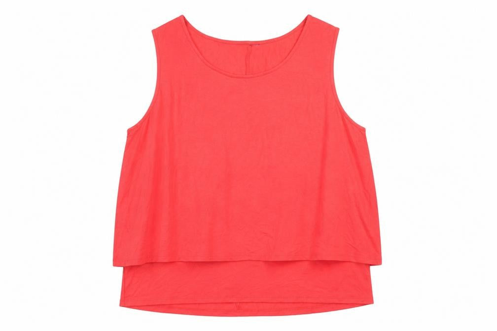 Front view of INTUITION women’s pink basic t-shirt, size UK 22