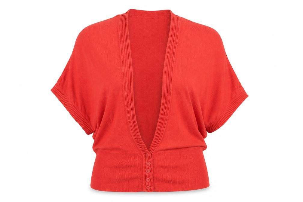 Marks and Spencer Womens Red  Knit Cardigan Jumper Size 14