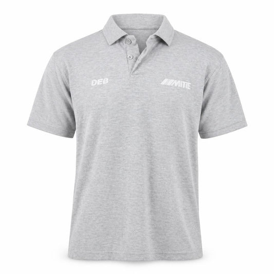 Front view of Primark men’s grey polo, size M