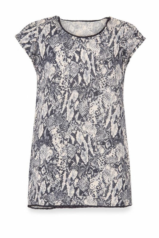 Front view of women’s multicoloured animal print mini, size L