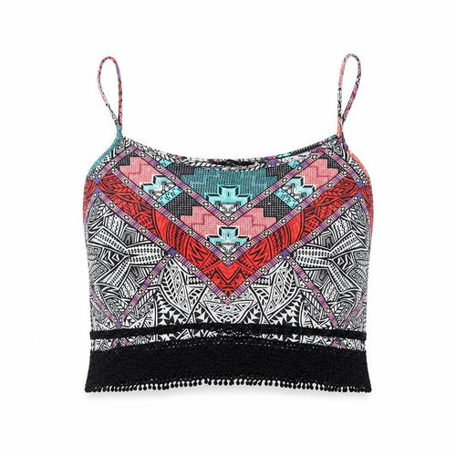 New Look Womens Black Geometric  Cropped T-Shirt Size 14