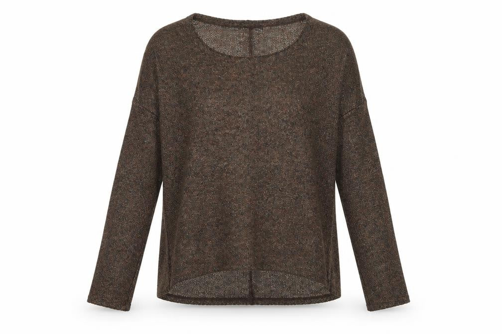 Front view of Atmosphere women’s brown jumper, size UK 6