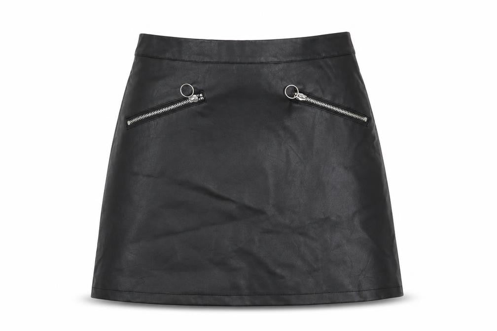 Front view of Primark women’s beige flare skirt, size UK 6