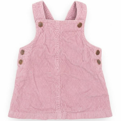 F&F Girls Purple  Corduroy Pinafore/Dungaree Dress  Size 3-6 Months