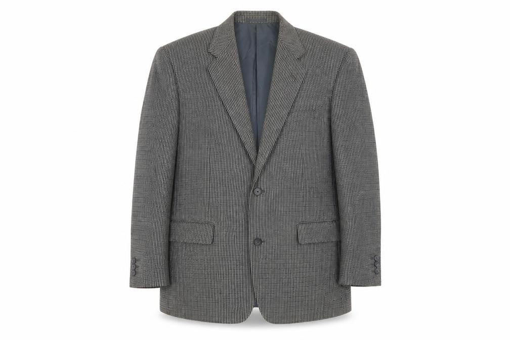 Front view of C&A men’s grey striped jacket suit jacket, size 44