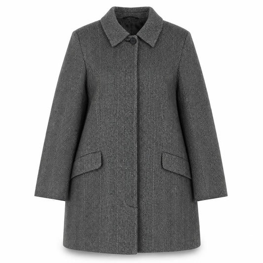 Front view of Autonomy women’s grey jacket coat, size UK 12