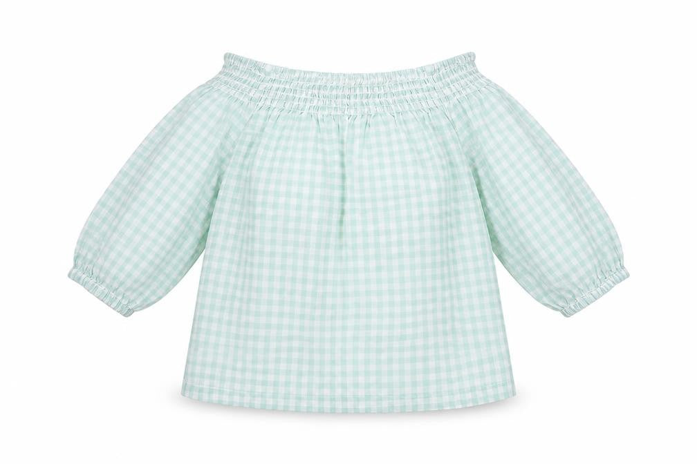 Front view of Atmosphere women’s green check basic tank, size UK 8