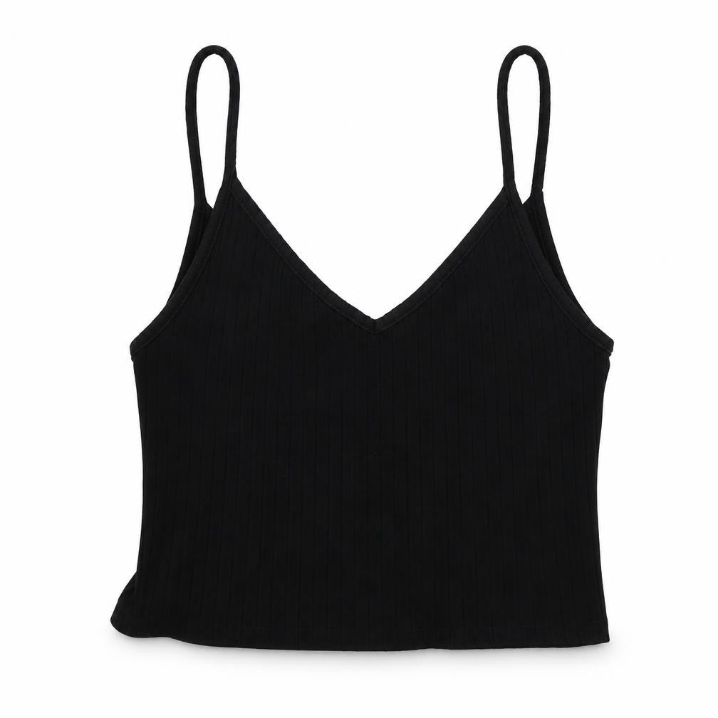 Front view of H&M women’s black basic tank, size S