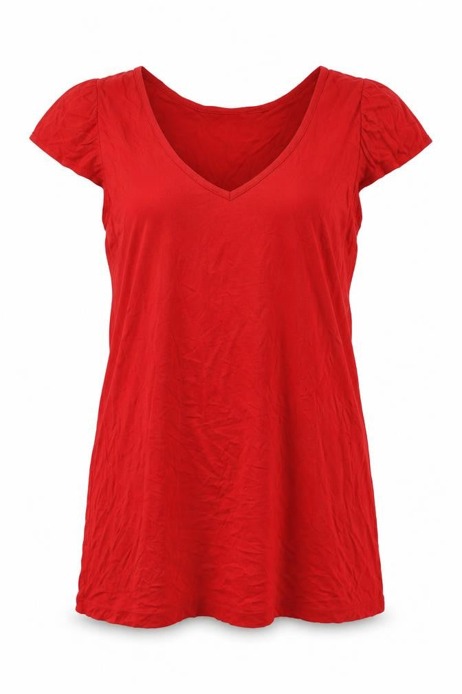 Front view of French Connection women’s red basic tank, size M