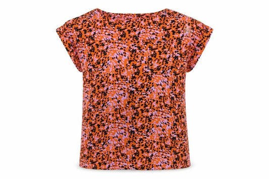 Front view of Next women’s orange geometric basic t-shirt, size UK 6