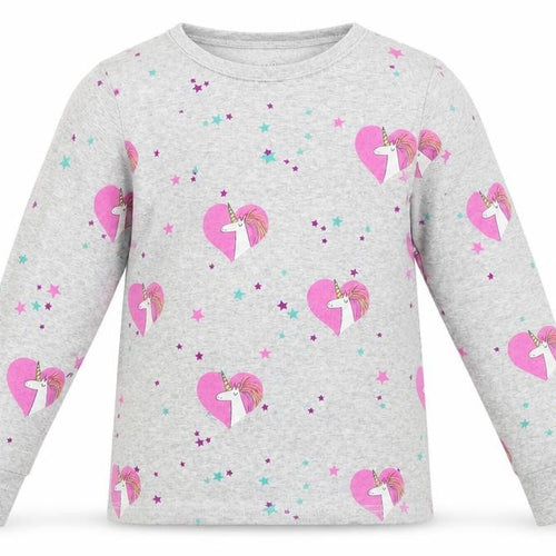NEXT Girls Grey Floral  Top Pyjama Top Size 9 Years  - UNICORN
