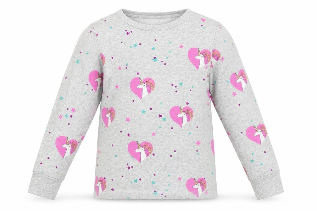 NEXT Girls Grey Floral  Top Pyjama Top Size 9 Years  - UNICORN