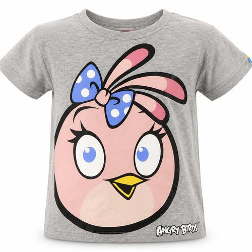 Fashion Uk Boys Grey   Basic T-Shirt Size 5-6 Years  - angry birds