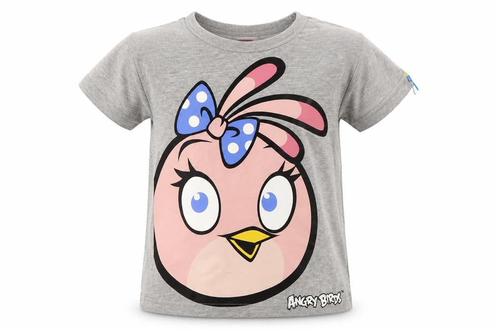 Fashion Uk Boys Grey   Basic T-Shirt Size 5-6 Years  - angry birds