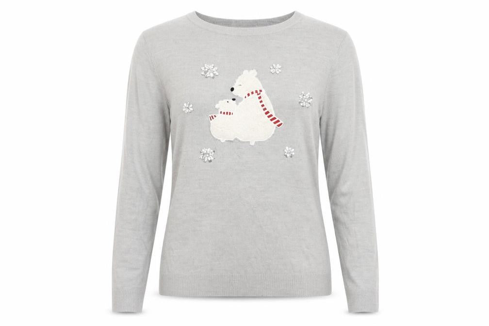 Front view of Primark women’s grey jumper, size L
