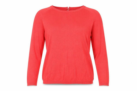 Front view of Debenhams women’s red basic blouse, size UK 12