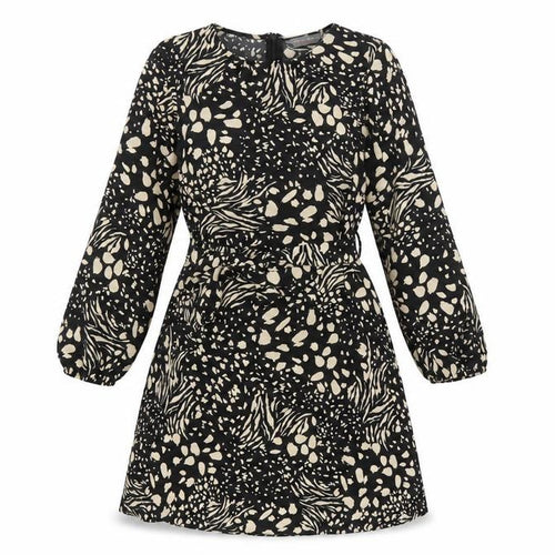 Dorothy Perkins Womens Black Animal Print  A-Line  Size 10