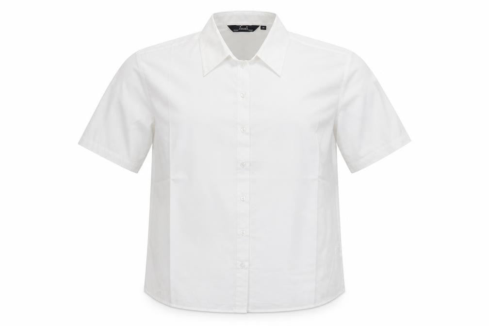 Front view of Premier man men’s white dress shirt, size 14