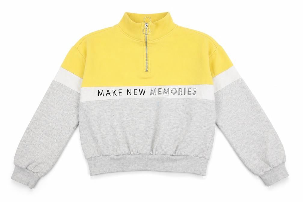 H&M Girls Multicoloured Colourblock  Pullover Sweatshirt Size 11-12 Years  - MAKE NEW MEMORIES