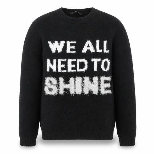 George Girls Black   Pullover Sweatshirt Size 9-10 Years  - WE ALL NEED TO SHINE