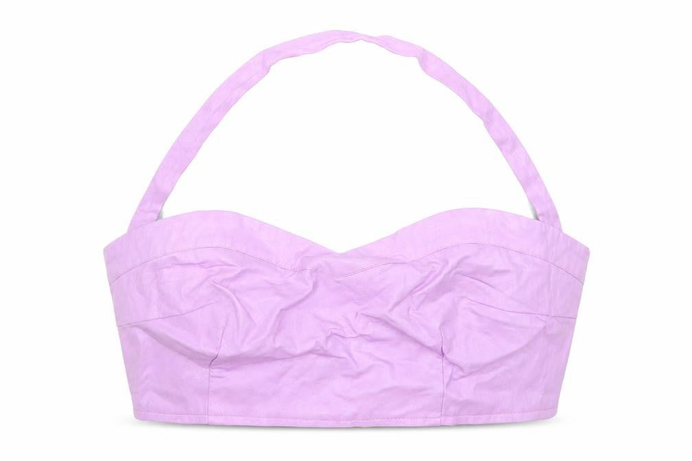 Front view of Preworn women’s purple basic t-shirt, size L