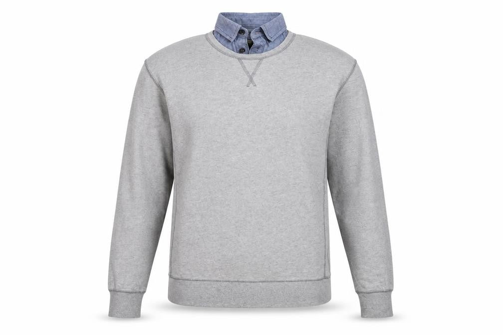 Front view of Next men’s grey pullover sweatshirt, size M