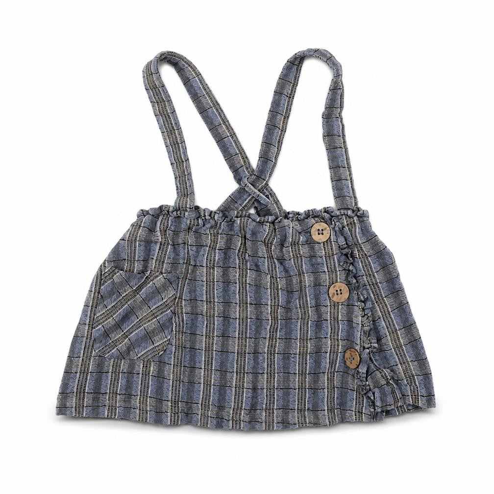 Front view of Next girls’ multicoloured check skater skirt, size 9-12, months