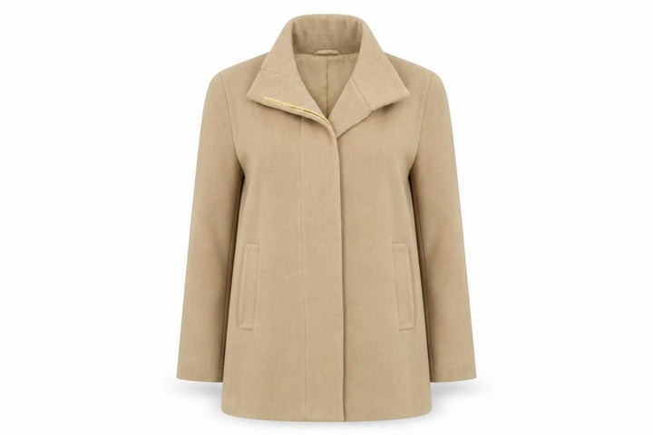 John Lewis Womens Beige Overcoat Coat Size 12