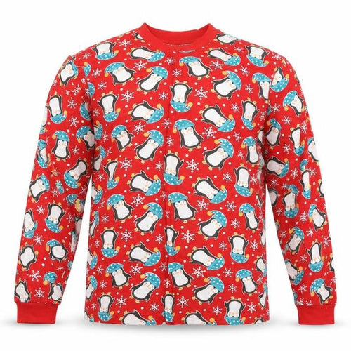 Preworn Mens Red    Pyjama Top Size M  - chrismas sleepwear