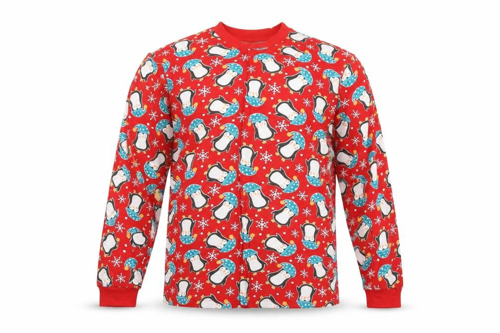 Preworn Mens Red    Pyjama Top Size M  - chrismas sleepwear