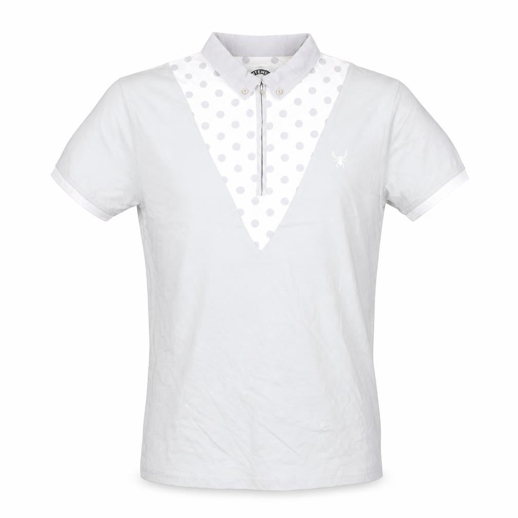 Intense Menswear  Mens Grey Polka Dot   Polo Size S  - Spider Logo