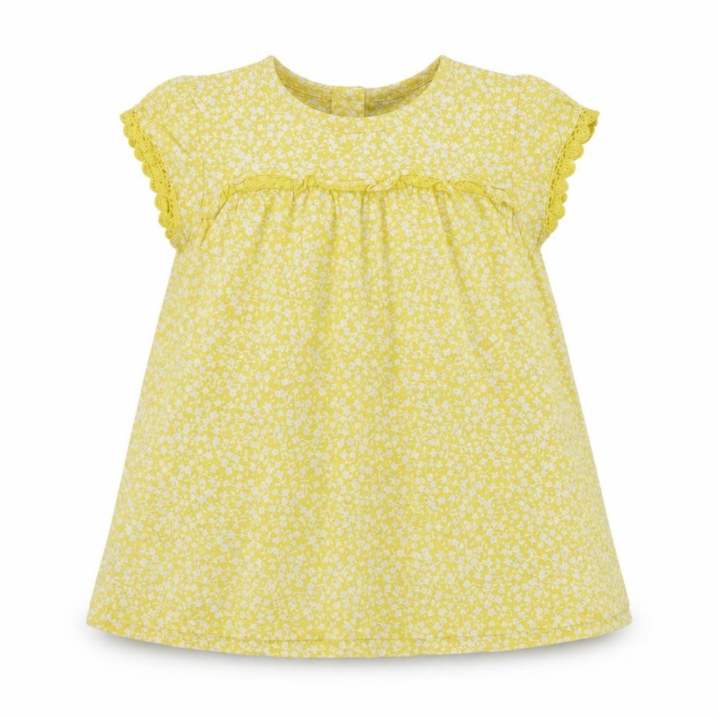 M&S Baby Yellow Floral  A-Line  Size 9-12 Months