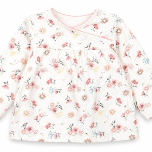 F&F Girls White Floral  Basic T-Shirt Size 6-9 Months