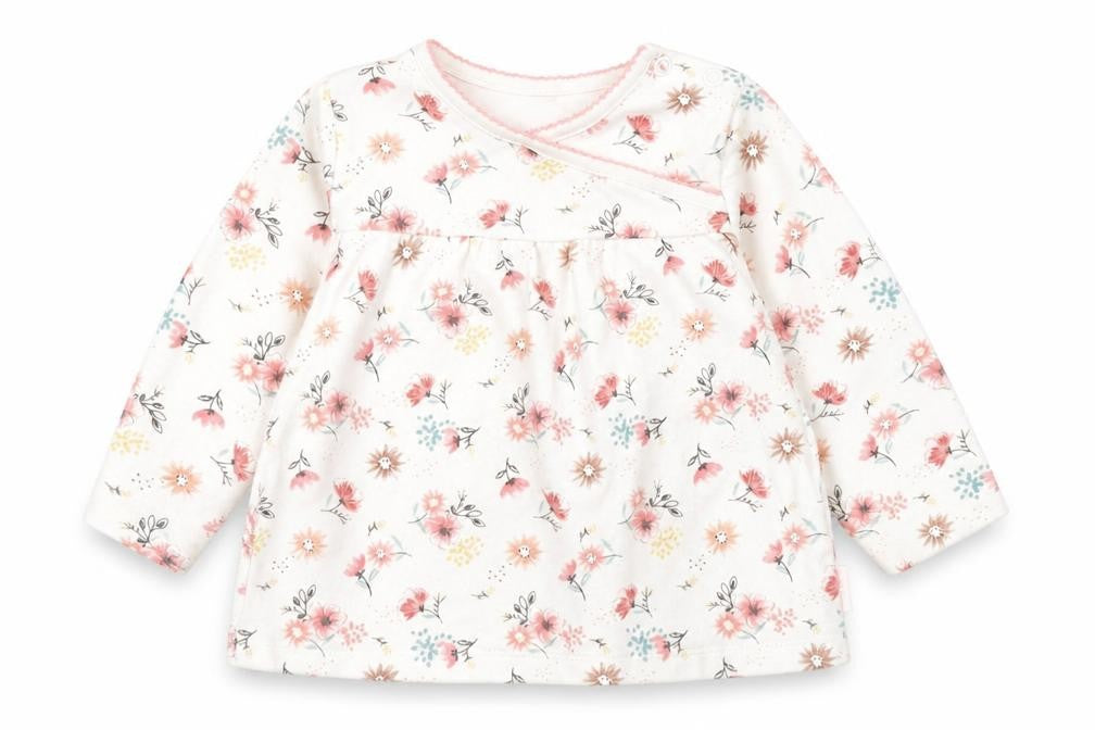 F&F Girls White Floral  Basic T-Shirt Size 6-9 Months