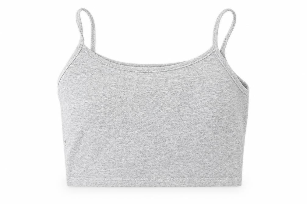 Front view of Preworn women’s grey cropped t-shirt, size S
