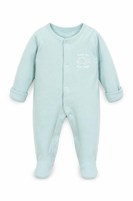 Front view of George Baby Blue Romper One-Piece Size Newborn