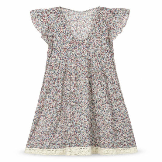 Front view of Vie Nocturne women’s beige floral a-line, size S