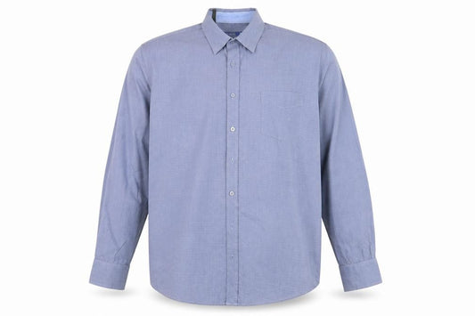 Front view of Premier Man men’s blue button-up, size 2XL