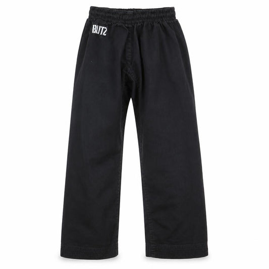 Front view of Blitz boys’ black canvas chino trousers, size 5, years